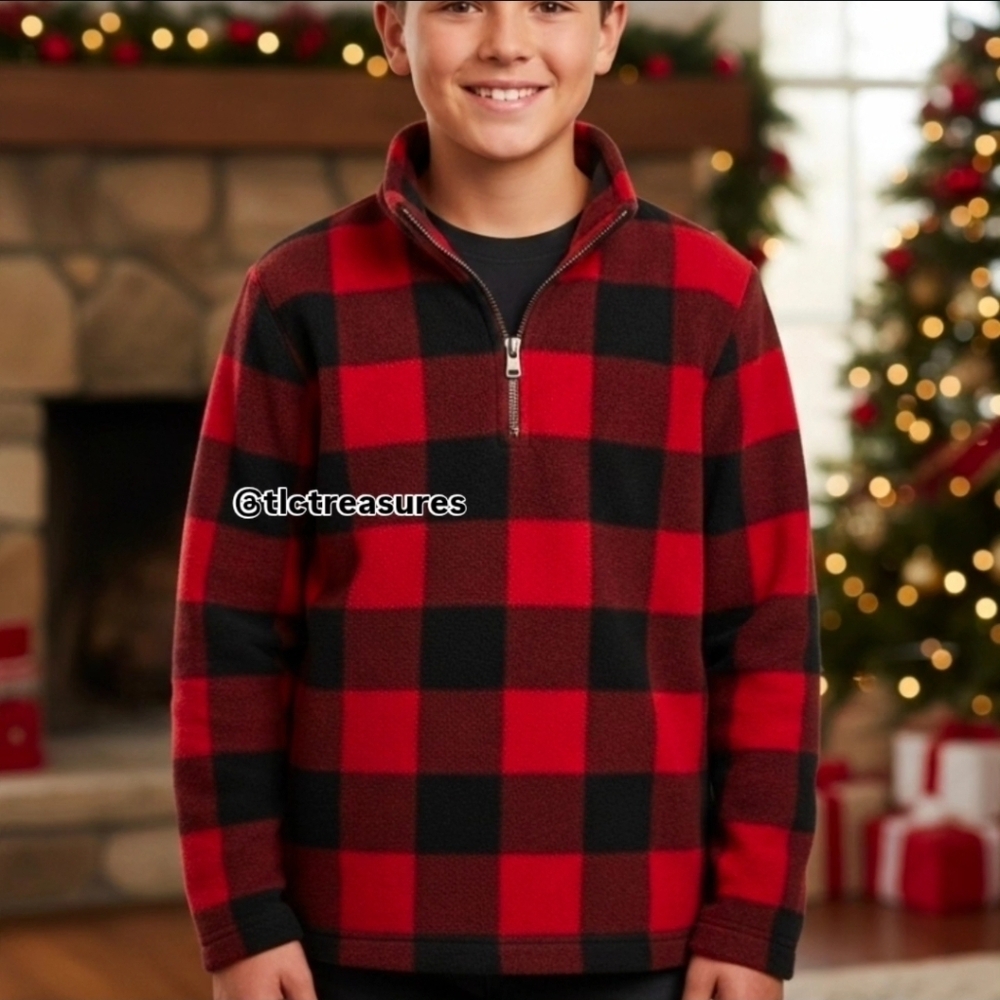 Classic Buffalo Check Fleece Pullover 7/8 from The Children's Place
